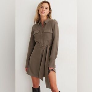 Dark Green Button Up Dynamite Dress